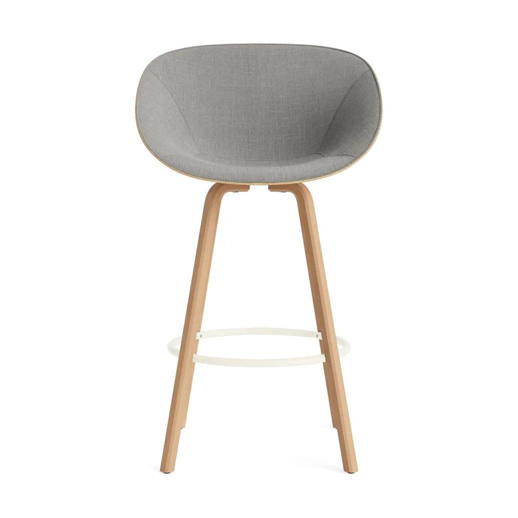 Mat Bar Armchair armstoel voorkant gestoffeerd 75 cm, Remix 133-hemp-beech-cream steel Normann Copenhagen