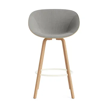 Mat Bar Armchair armstoel voorkant gestoffeerd 75 cm - Remix 133-hemp-beech-cream steel - Normann Copenhagen