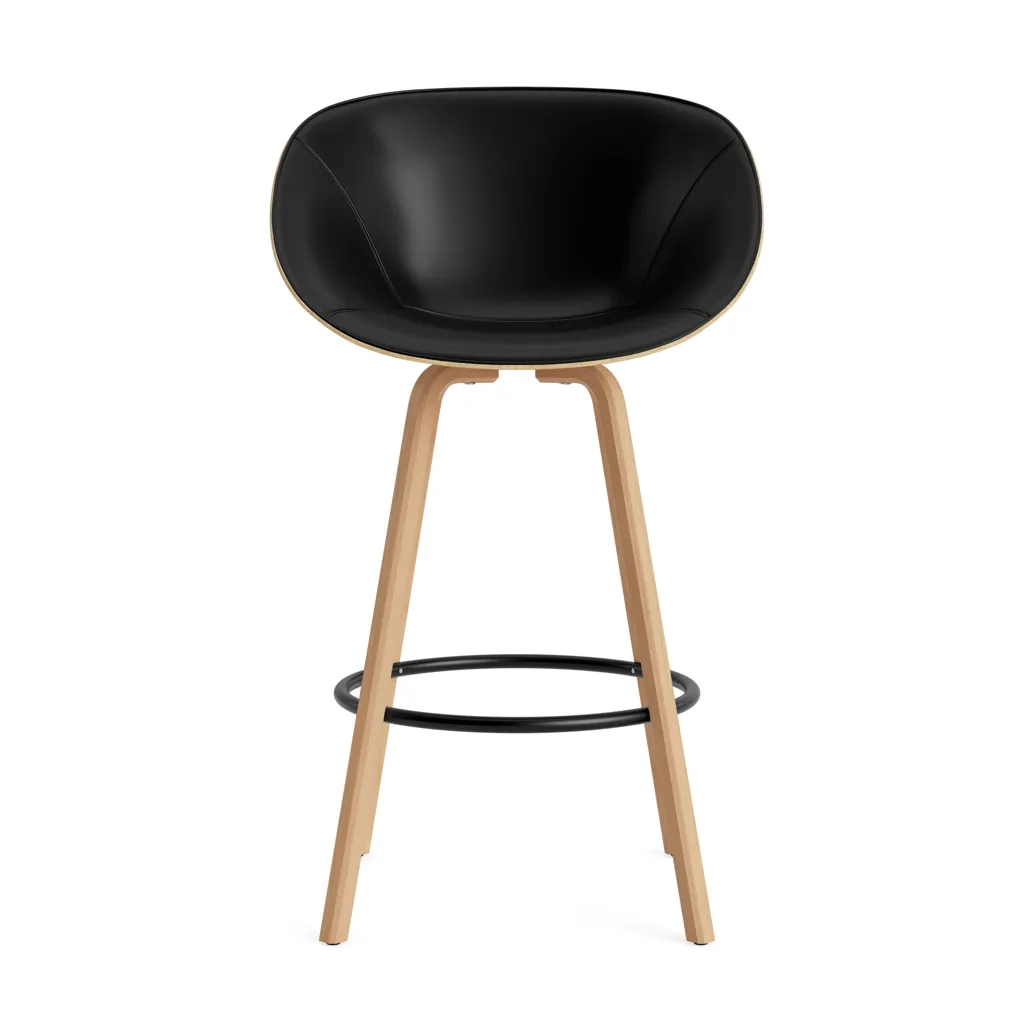 Mat Bar Armchair armstoel voorkant gestoffeerd 75 cm, Ultra 41599-hemp-beech-black steel Normann Copenhagen
