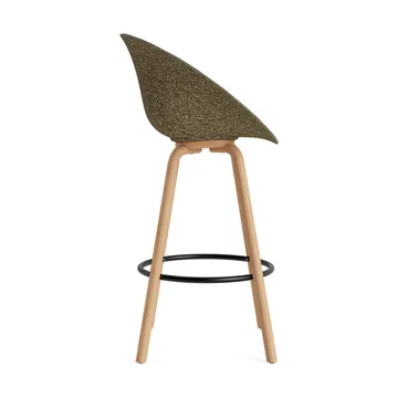 Mat Bar Armchair armstoel voorkant gestoffeerd 75 cm - Ultra 41599-seaweed-beech-black steel - Normann Copenhagen