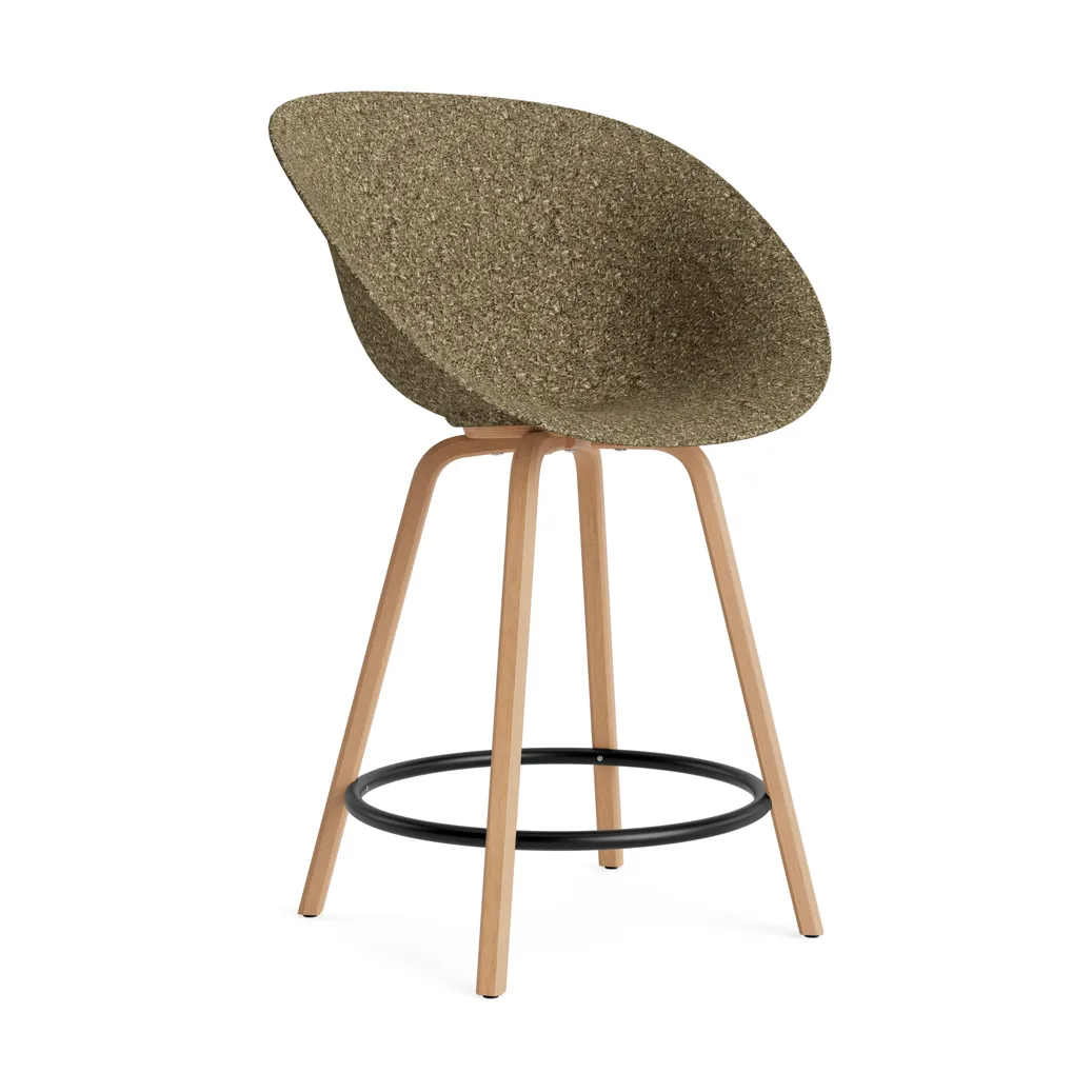 Mat Bar Chair 65 cm, Seaweed-beech-black steel Normann Copenhagen