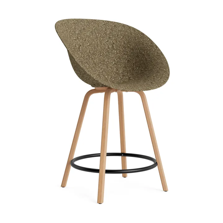 Mat Bar Chair 65 cm - Seaweed-beech-black steel - Normann Copenhagen