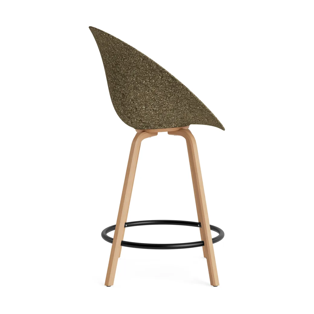 Mat Bar Chair 65 cm, Seaweed-beech-black steel Normann Copenhagen