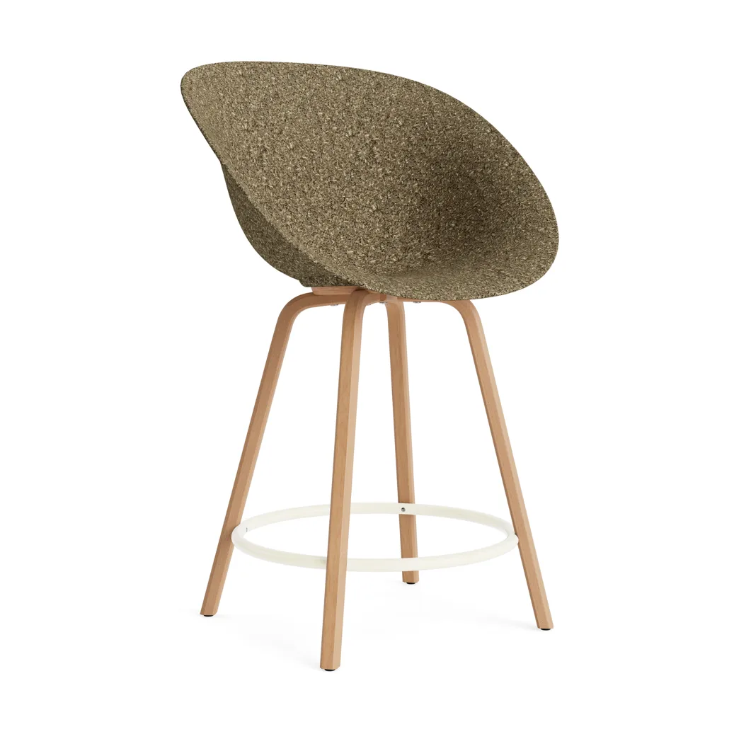 Mat Bar Chair 65 cm, Seaweed-beech-cream steel Normann Copenhagen