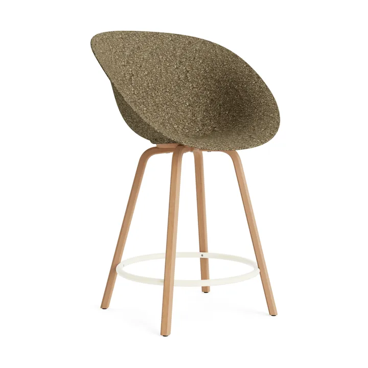 Mat Bar Chair 65 cm - Seaweed-beech-cream steel - Normann Copenhagen