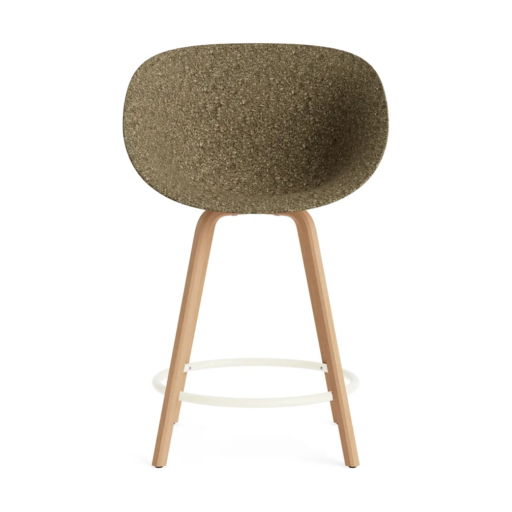 Mat Bar Chair 65 cm, Seaweed-beech-cream steel Normann Copenhagen