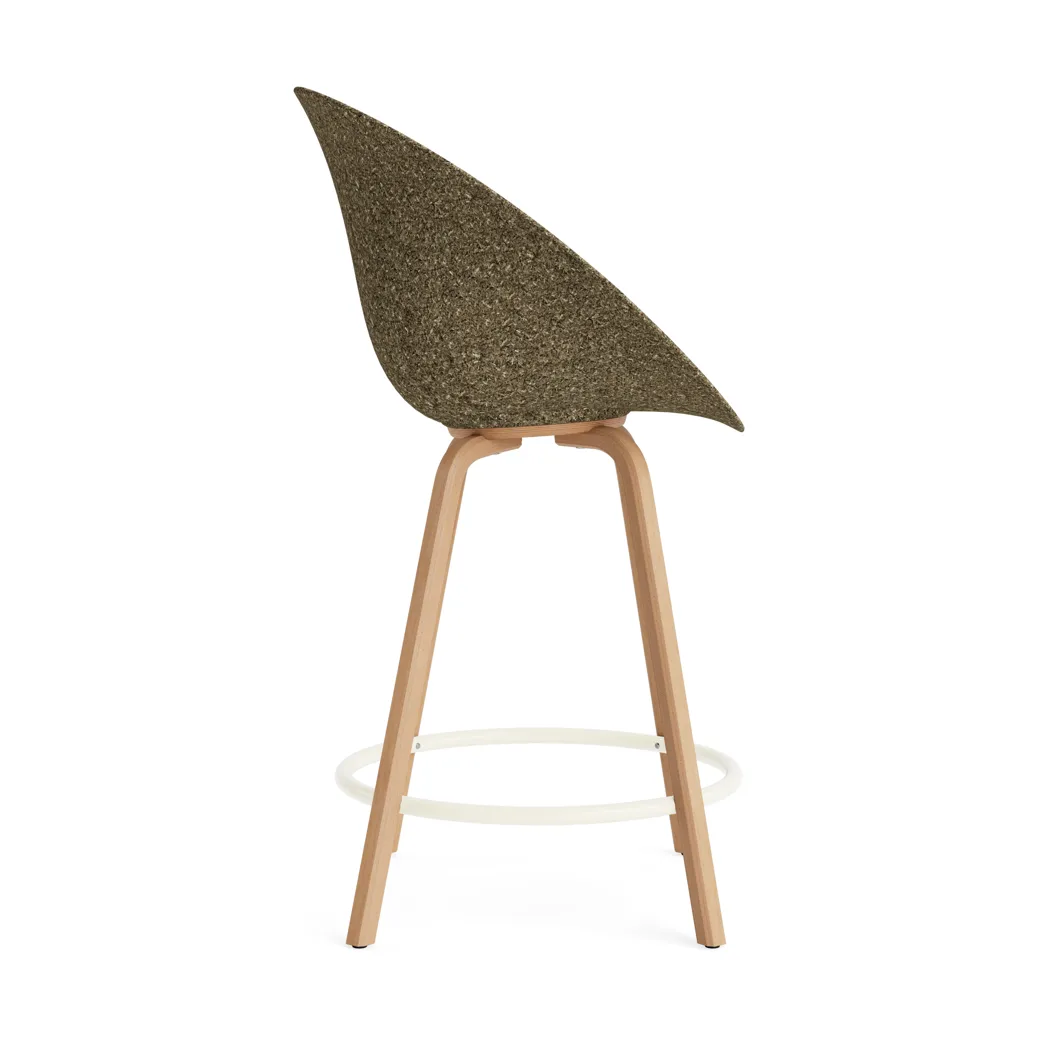 Mat Bar Chair 65 cm, Seaweed-beech-cream steel Normann Copenhagen