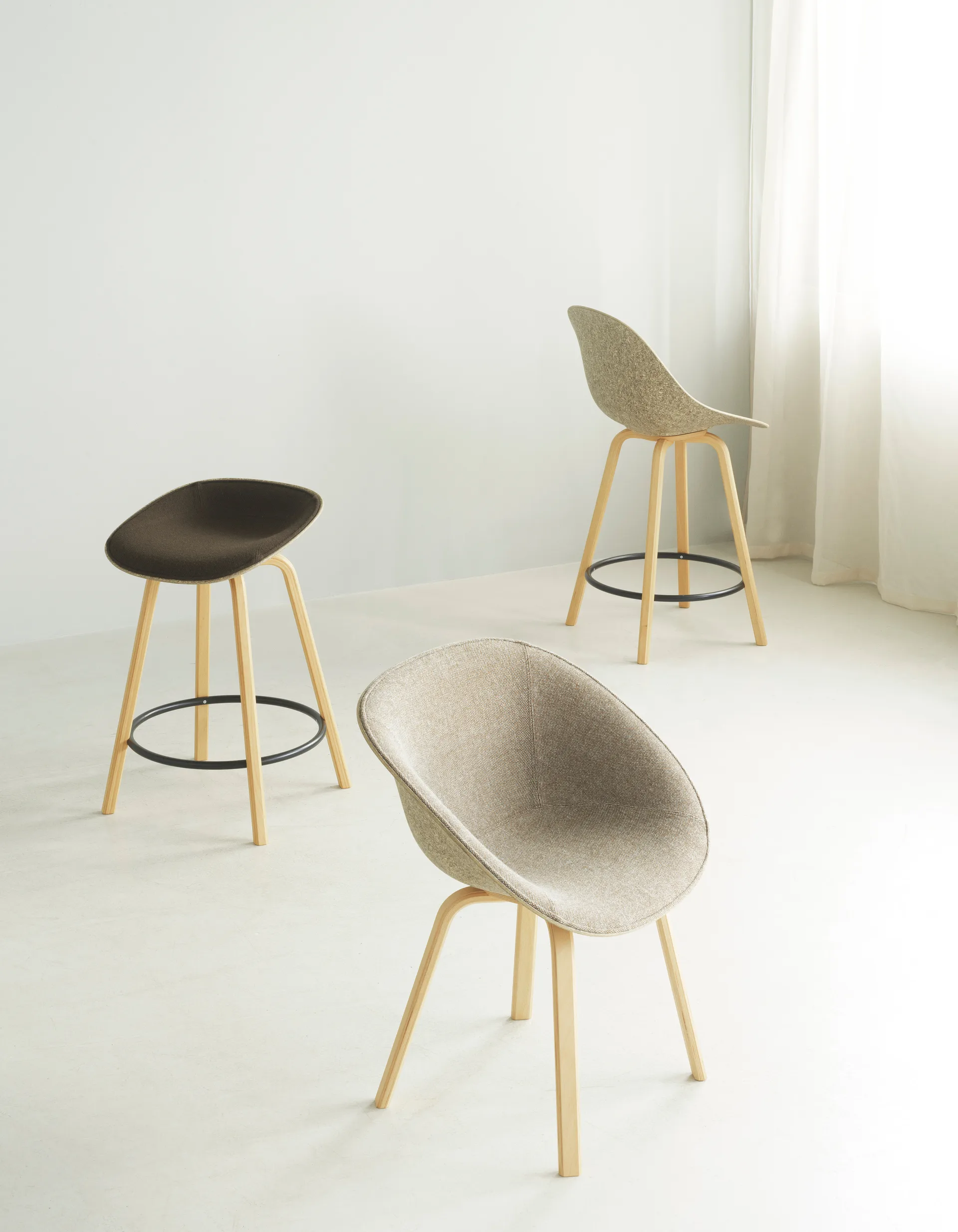 Mat Bar Chair barkruk 65 cm, Hemp-beech-black steel Normann Copenhagen