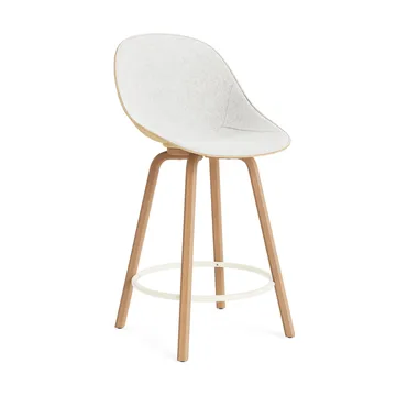Mat Bar Chair barkruk voorkant gestoffeerd 65 cm - Hallingdal 110-hemp-beech-cream steel - Normann Copenhagen