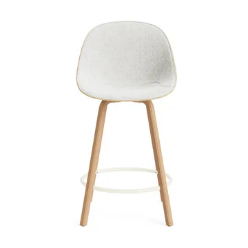 Mat Bar Chair barkruk voorkant gestoffeerd 65 cm - Hallingdal 110-hemp-beech-cream steel - Normann Copenhagen