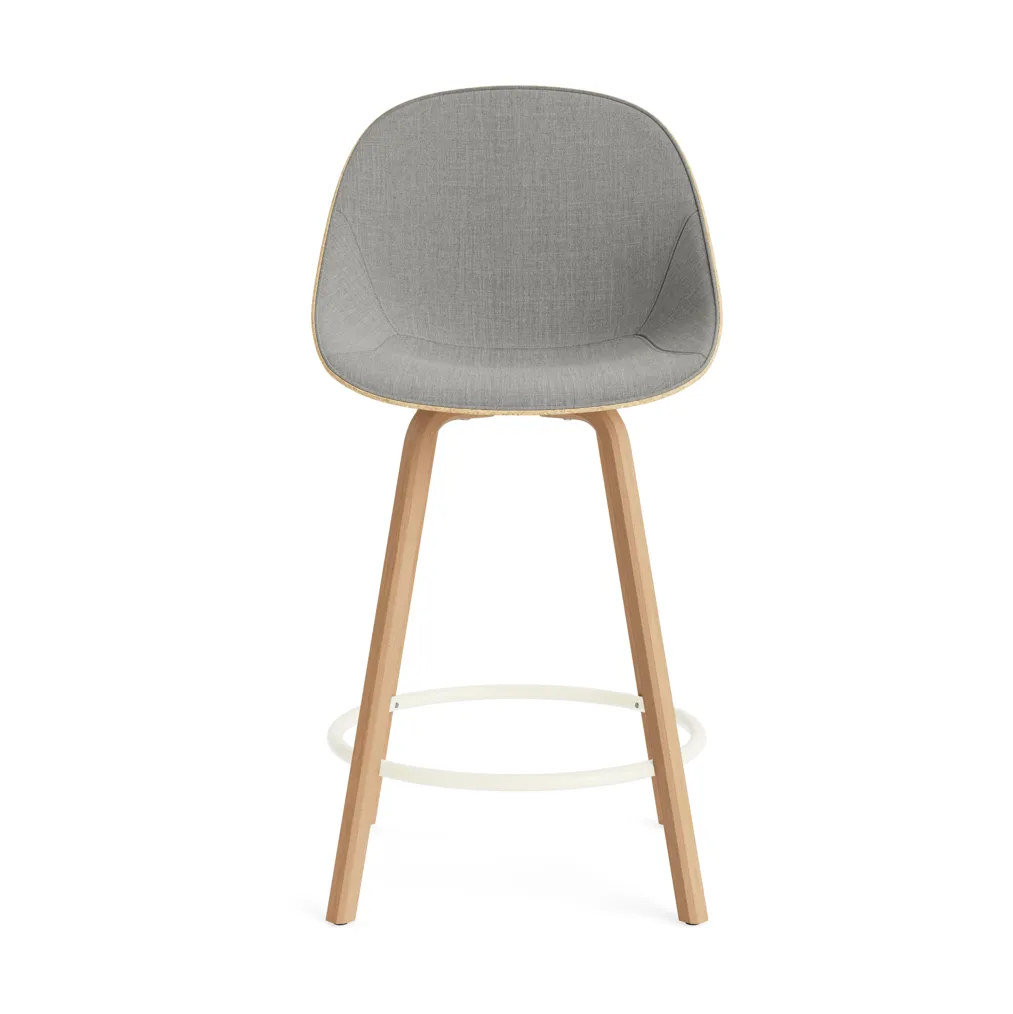 Mat Bar Chair barkruk voorkant gestoffeerd 65 cm, Remix 133-hemp-beech-cream steel Normann Copenhagen