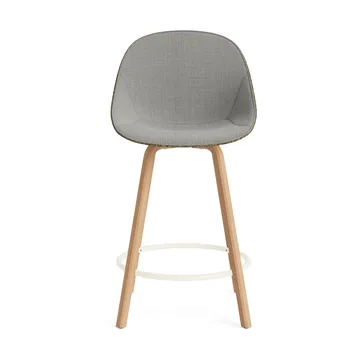 Mat Bar Chair barkruk voorkant gestoffeerd 65 cm - Remix 133-seaweed-beech-cream steel - Normann Copenhagen