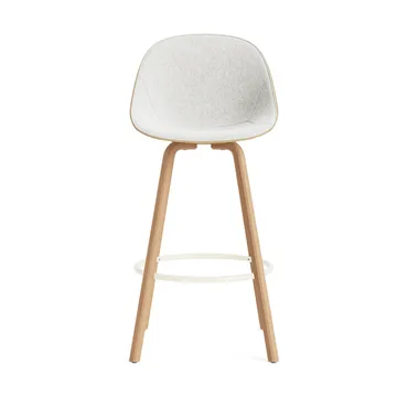Mat Bar Chair barkruk voorkant gestoffeerd 75 cm - Hallingdal 110-hemp-beech-cream steel - Normann Copenhagen