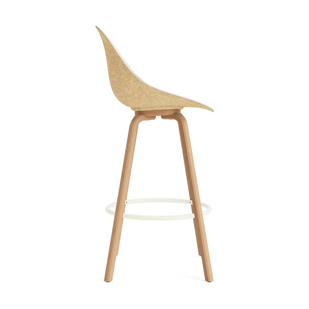 Mat Bar Chair barkruk voorkant gestoffeerd 75 cm, Hallingdal 110-hemp-beech-cream steel Normann Copenhagen