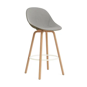 Mat Bar Chair barkruk voorkant gestoffeerd 75 cm - Remix 133-seaweed-beech-cream steel - Normann Copenhagen