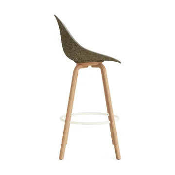 Mat Bar Chair barkruk voorkant gestoffeerd 75 cm - Remix 133-seaweed-beech-cream steel - Normann Copenhagen
