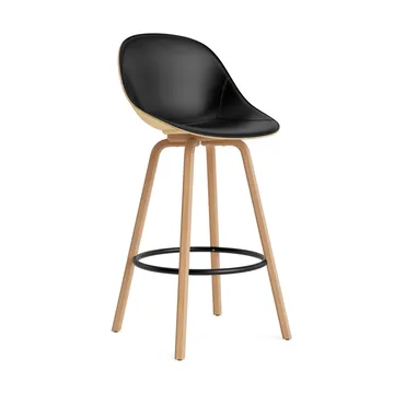 Mat Bar Chair barkruk voorkant gestoffeerd 75 cm - Ultra 41599-hemp-beech-black steel - Normann Copenhagen