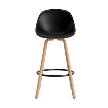 Mat Bar Chair barkruk voorkant gestoffeerd 75 cm - Ultra 41599-seaweed-beech-black steel - Normann Copenhagen