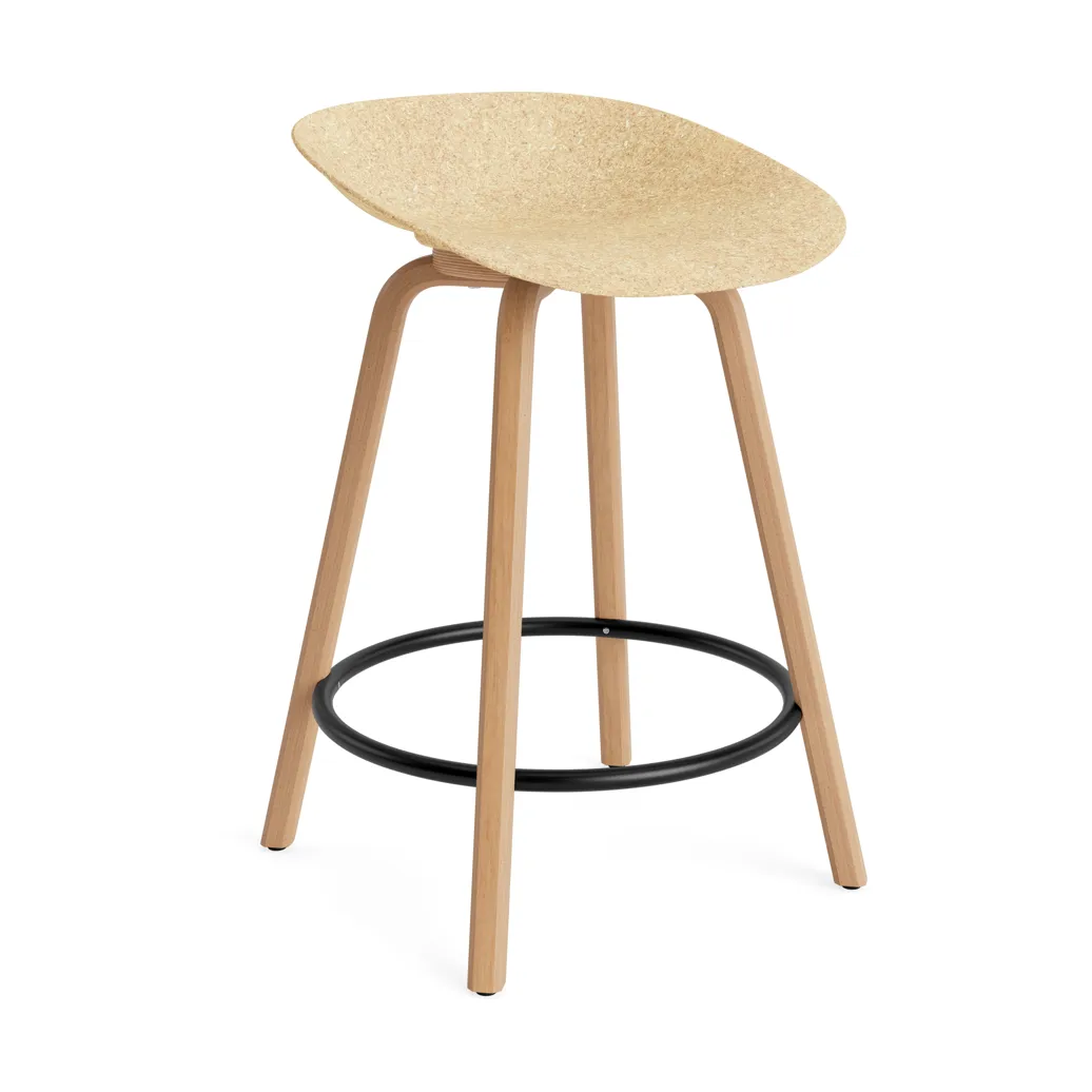 Mat Barstool barkruk 65 cm, Hemp-beech-black steel Normann Copenhagen