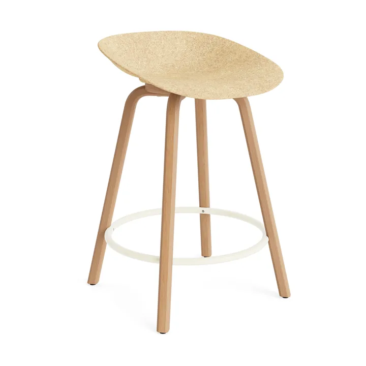Mat Barstool barkruk 65 cm - Hemp-beech-cream steel - Normann Copenhagen