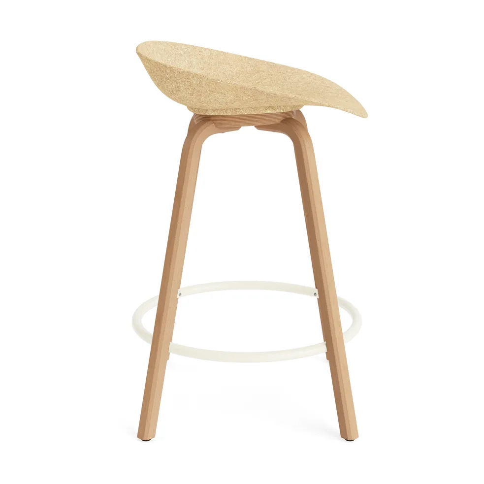 Mat Barstool barkruk 65 cm, Hemp-beech-cream steel Normann Copenhagen