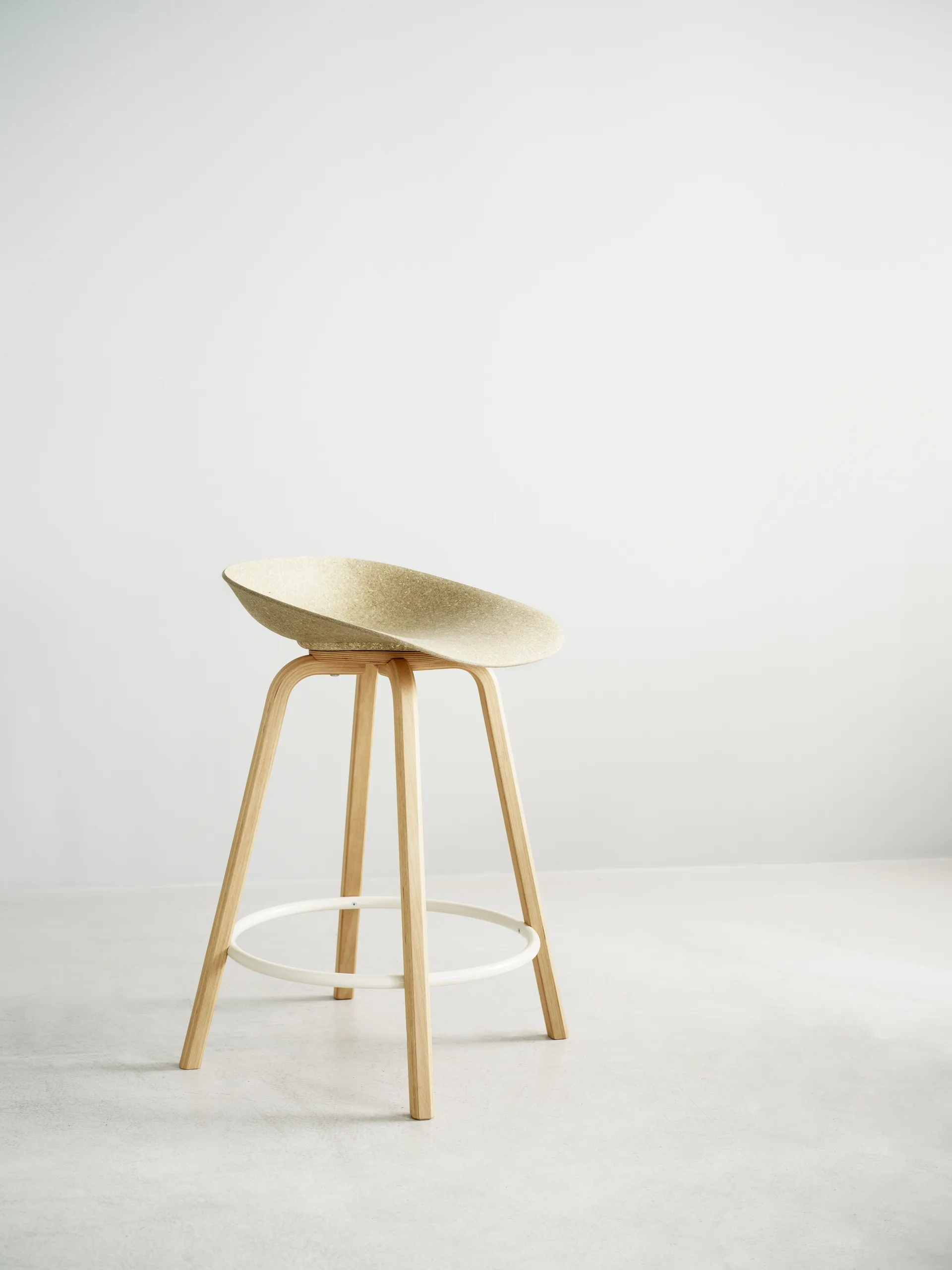Mat Barstool barkruk 65 cm, Hemp-beech-cream steel Normann Copenhagen