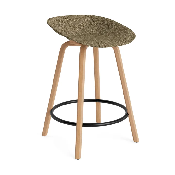 Mat Barstool barkruk 65 cm - Seaweed-beech-black steel - Normann Copenhagen