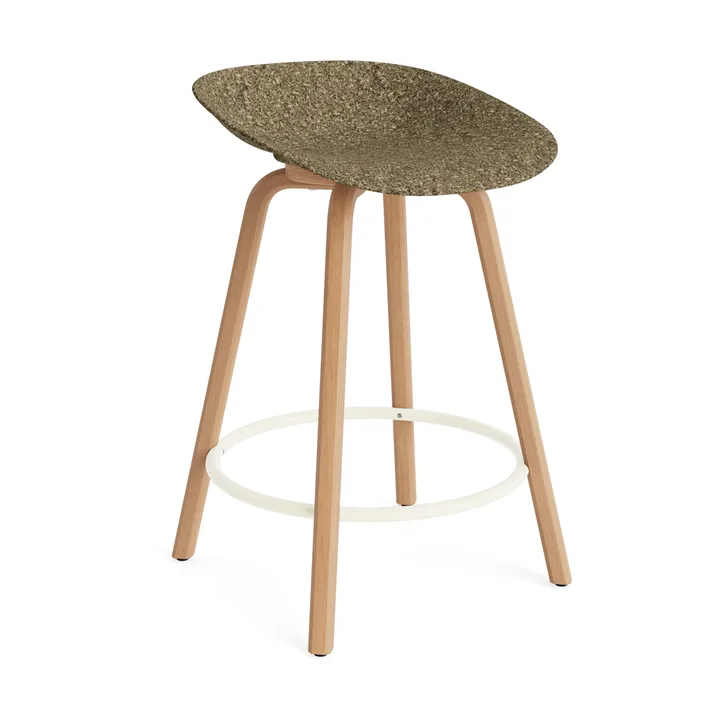Mat Barstool barkruk 65 cm - Seaweed-beech-cream steel - Normann Copenhagen