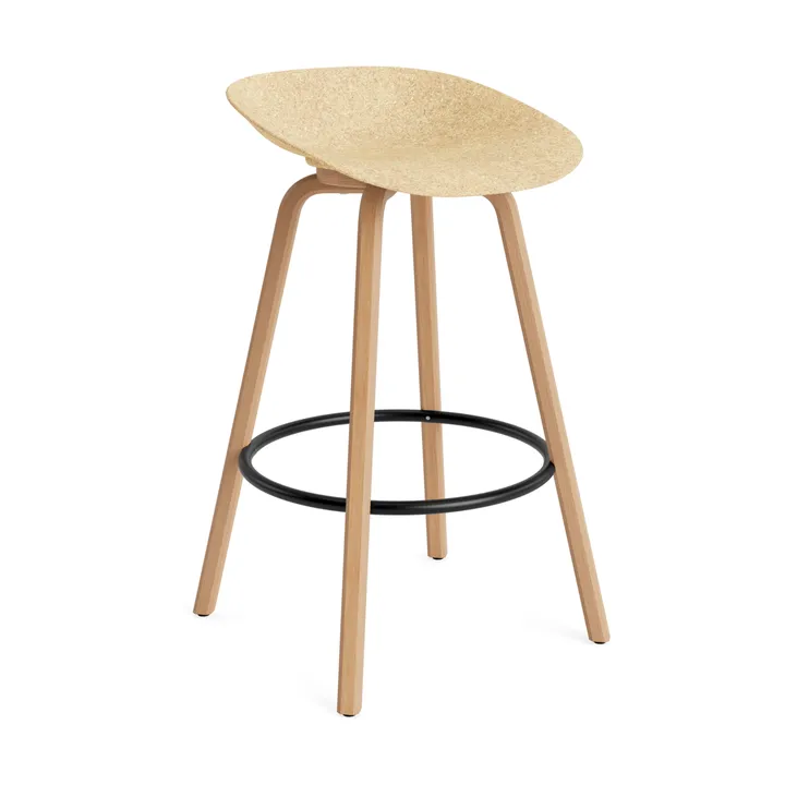 Mat Barstool barkruk 75 cm - Hemp-beech-black steel - Normann Copenhagen