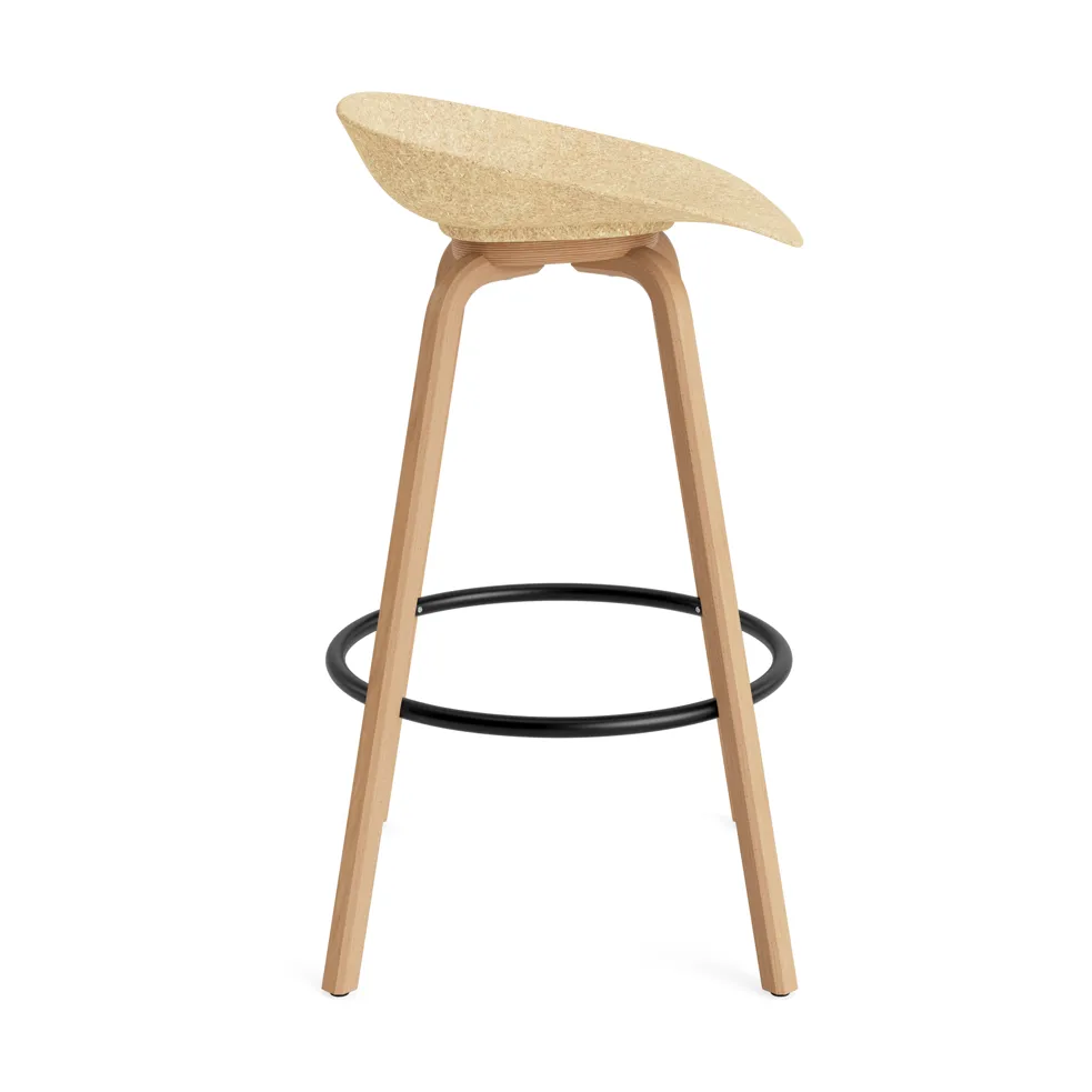 Mat Barstool barkruk 75 cm, Hemp-beech-black steel Normann Copenhagen