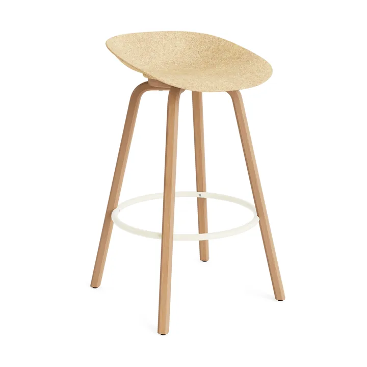 Mat Barstool barkruk 75 cm - Hemp-beech-cream steel - Normann Copenhagen