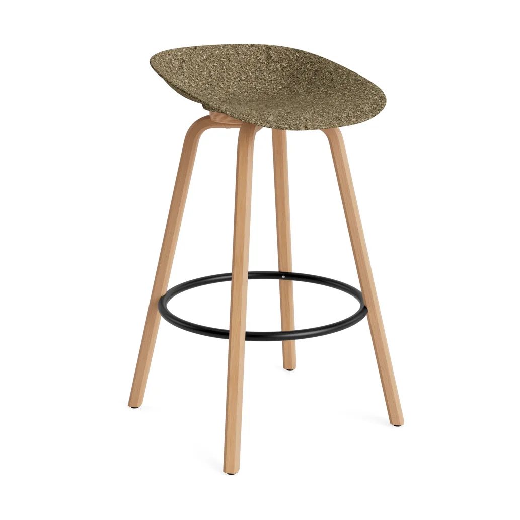 Mat Barstool barkruk 75 cm, Seaweed-beech-black steel Normann Copenhagen