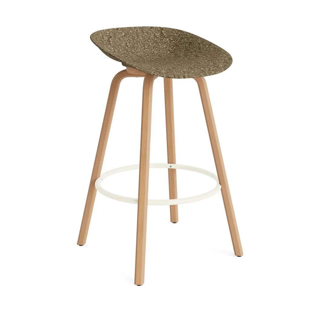 Mat Barstool barkruk 75 cm, Seaweed-beech-cream steel Normann Copenhagen