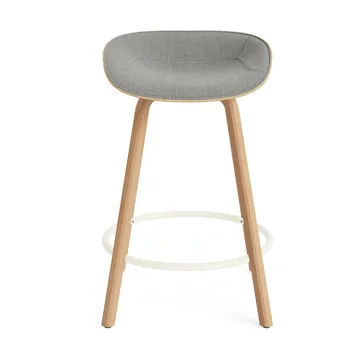 Mat Barstool barkruk voorkant gestoffeerd 65 cm - Remix 133-hemp-beech-cream steel - Normann Copenhagen