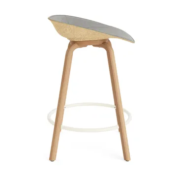 Mat Barstool barkruk voorkant gestoffeerd 65 cm - Remix 133-hemp-beech-cream steel - Normann Copenhagen