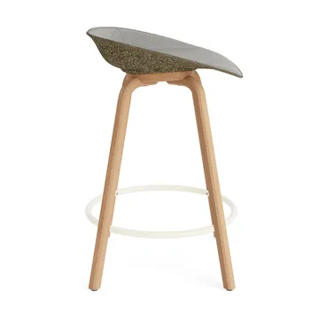 Mat Barstool barkruk voorkant gestoffeerd 65 cm - Remix 133-seaweed-beech-cream steel - Normann Copenhagen
