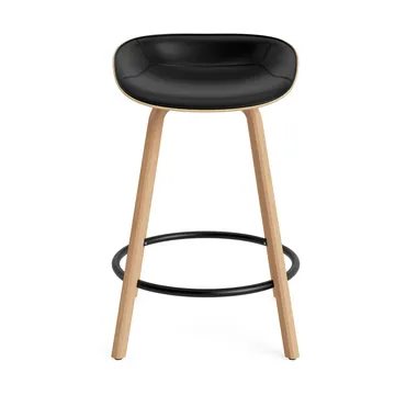 Mat Barstool barkruk voorkant gestoffeerd 65 cm - Ultra 41599-hemp-beech-black steel - Normann Copenhagen