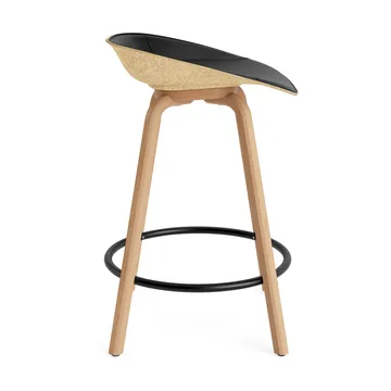 Mat Barstool barkruk voorkant gestoffeerd 65 cm - Ultra 41599-hemp-beech-black steel - Normann Copenhagen