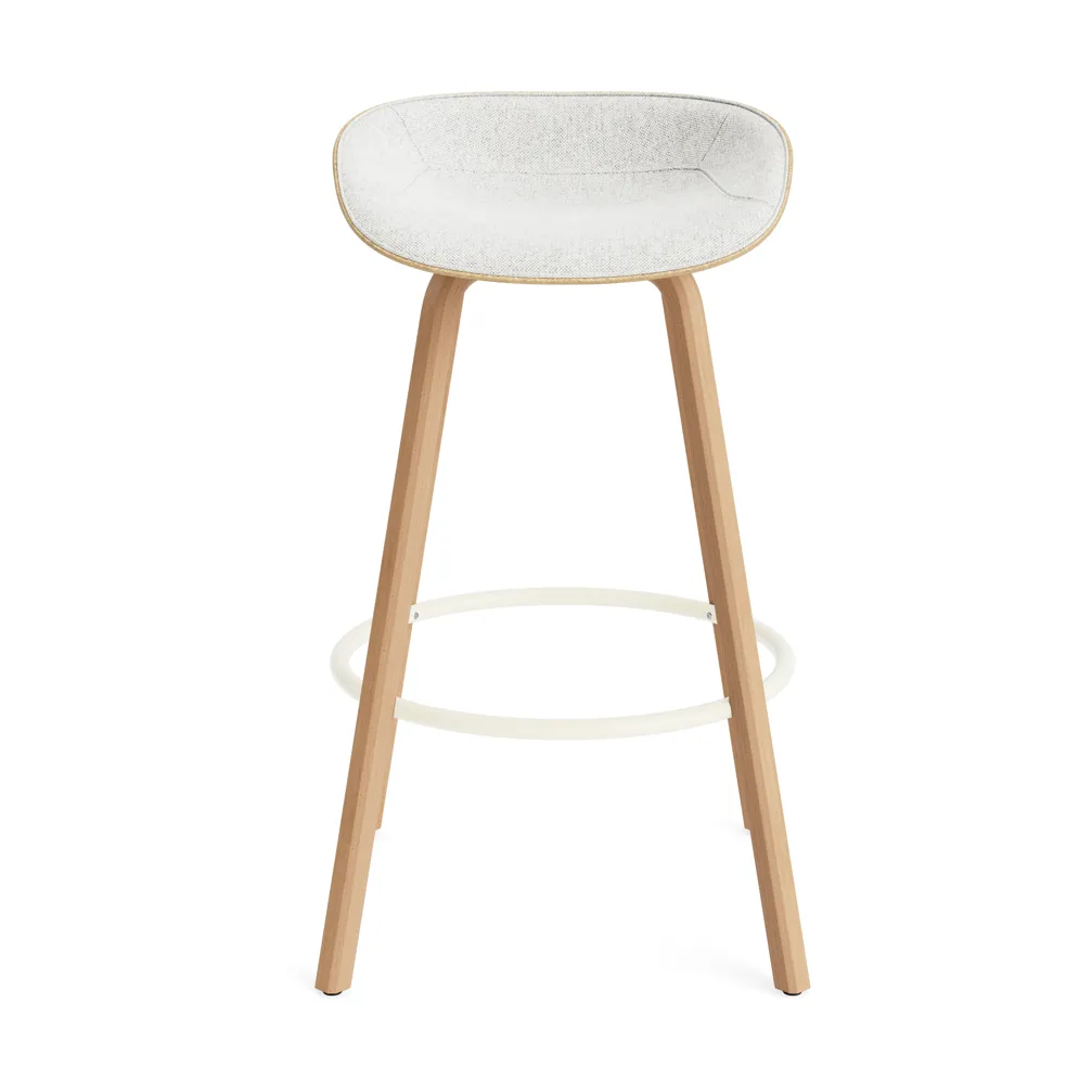 Mat Barstool barkruk voorkant gestoffeerd 75 cm, Hallingdal 110-hemp-beech-cream steel Normann Copenhagen