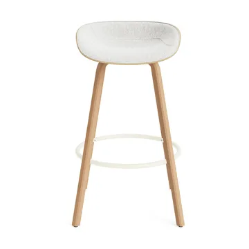 Mat Barstool barkruk voorkant gestoffeerd 75 cm - Hallingdal 110-hemp-beech-cream steel - Normann Copenhagen