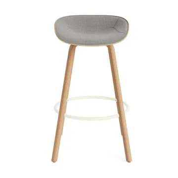 Mat Barstool barkruk voorkant gestoffeerd 75 cm - Remix 133-hemp-beech-cream steel - Normann Copenhagen