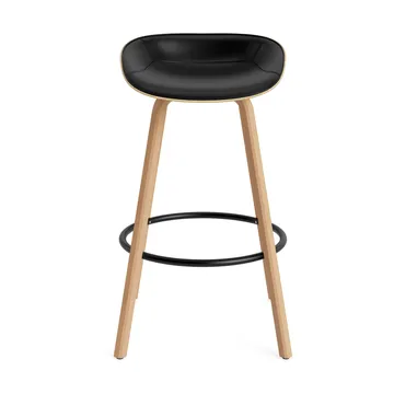 Mat Barstool barkruk voorkant gestoffeerd 75 cm - Ultra 41599-hemp-beech-black steel - Normann Copenhagen