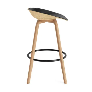 Mat Barstool barkruk voorkant gestoffeerd 75 cm - Ultra 41599-hemp-beech-black steel - Normann Copenhagen