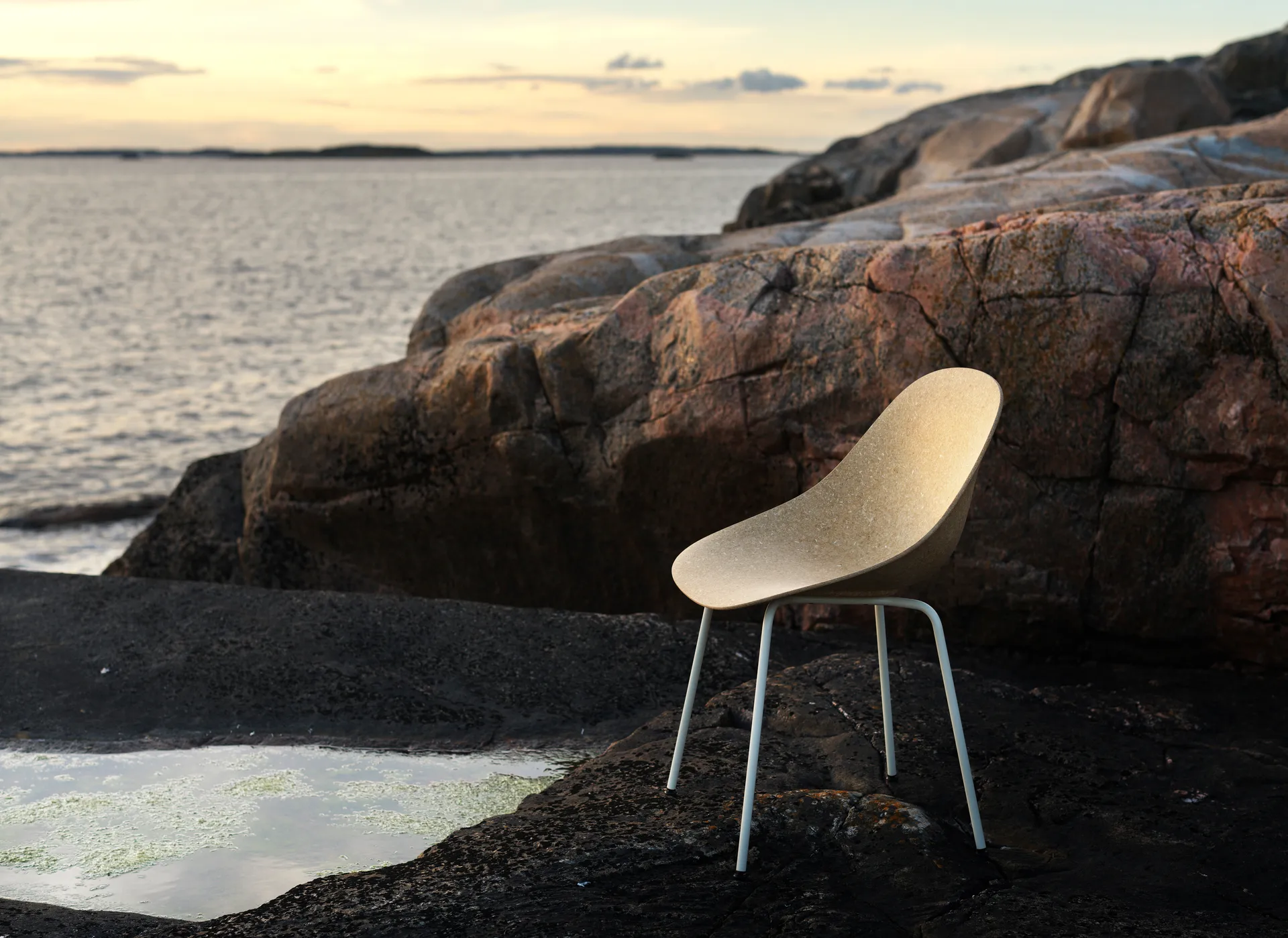 Mat Chair stoel, Hemp-cream steel Normann Copenhagen