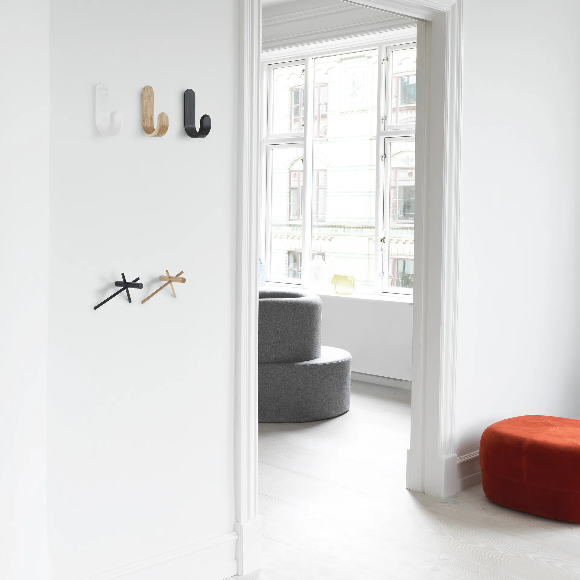 Normann Sticks haak, zwart 2-pack Normann Copenhagen