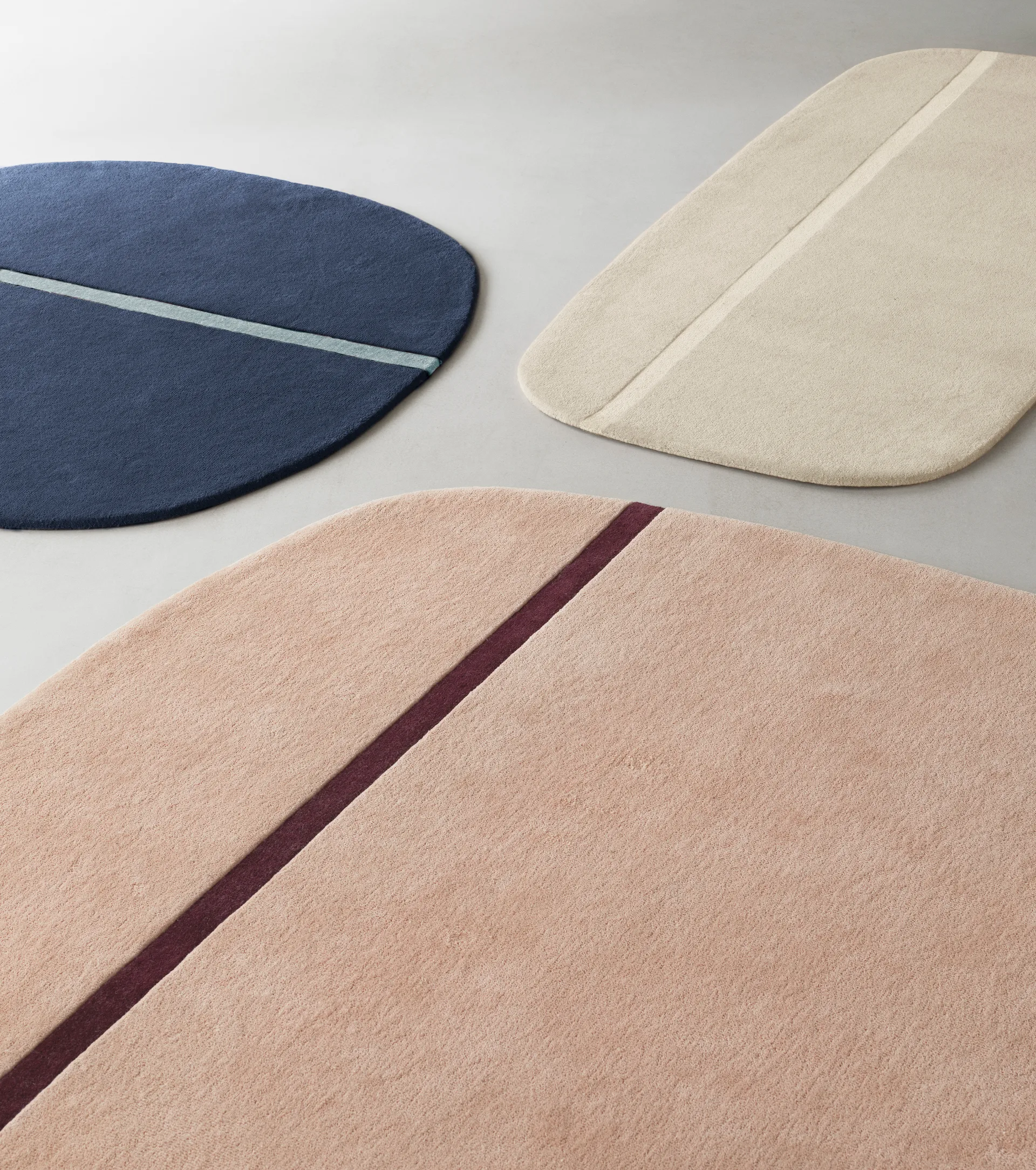 Oona vloerkleed 140x140 cm, Blauw Normann Copenhagen