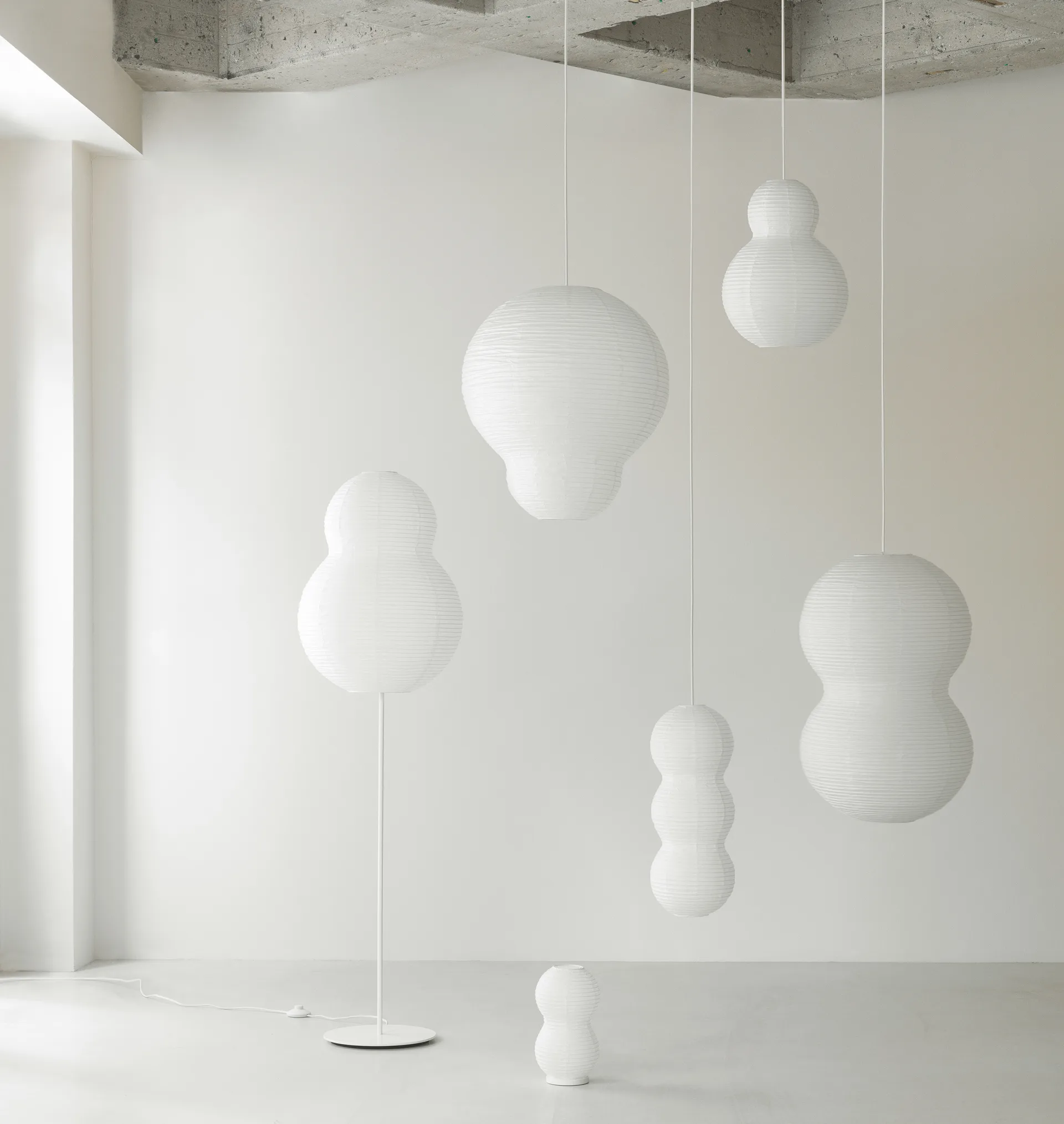 Puff Twist lamp 50x90 cm, Wit Normann Copenhagen