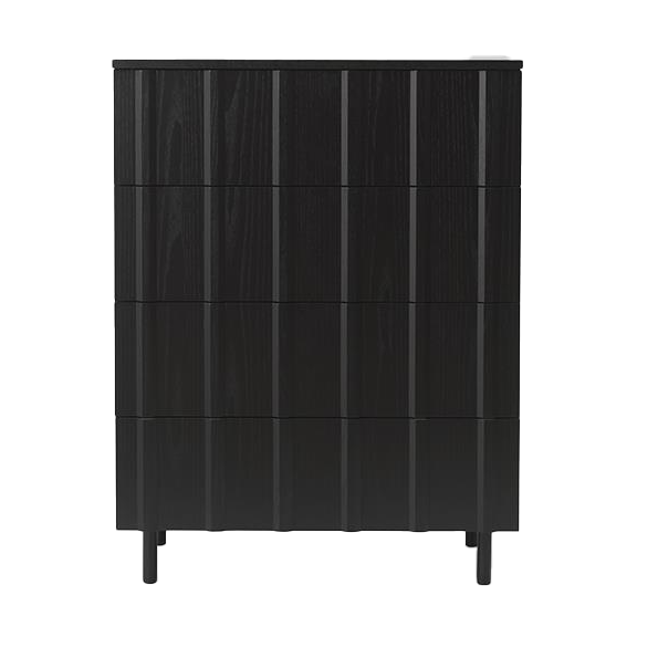 Normann Copenhagen Rib commode 4 lades Soft Black | Scandinavisch Interieur | Ladekasten & dressoirs | Zwart