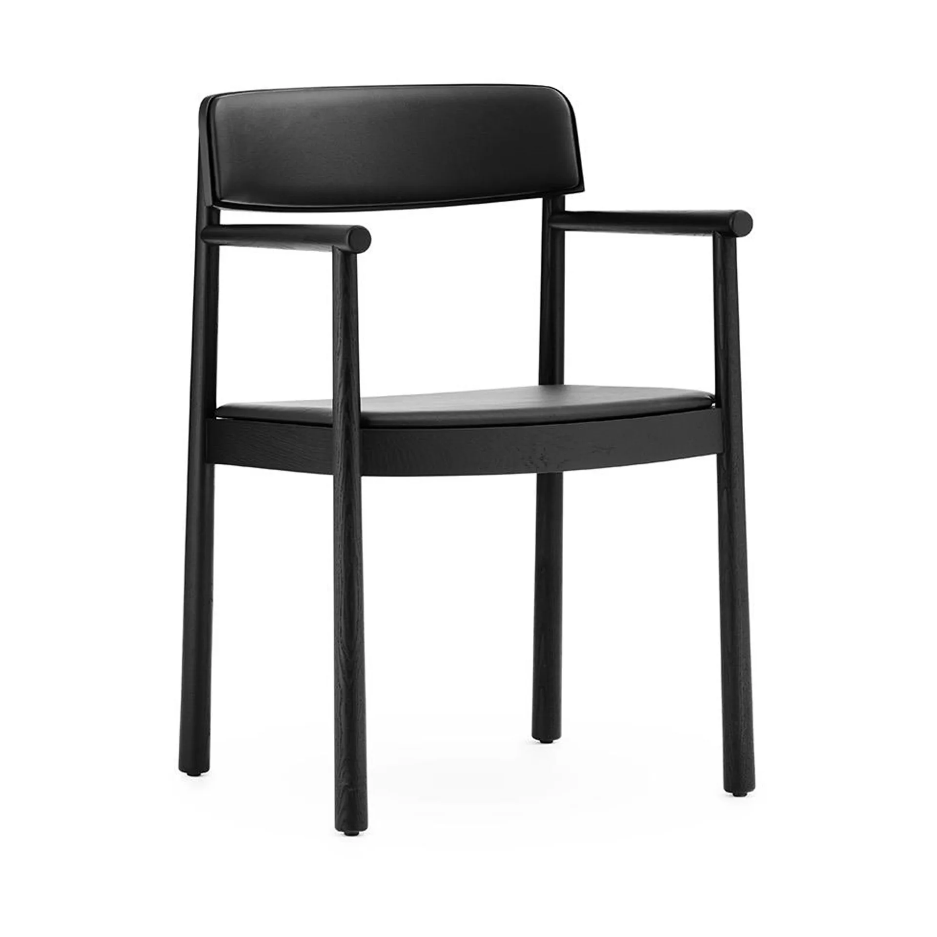 Timb armstoel met kussen, Black/ Ultra Leather - Black Normann Copenhagen