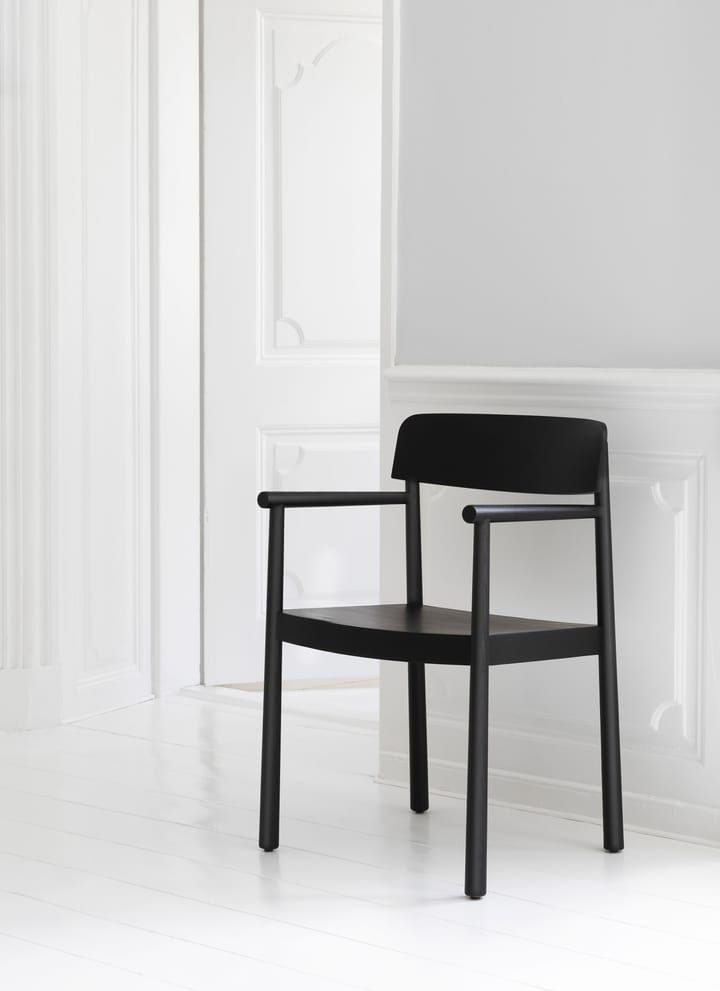 Timb armstoel met kussen, Black/ Ultra Leather - Black Normann Copenhagen